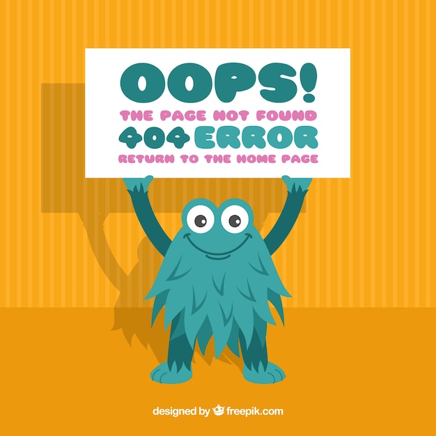 404 error template in flat style