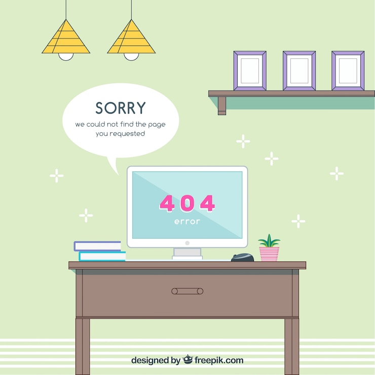 Free Vector 404 error template in flat style