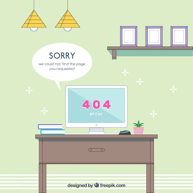 フラットスタイルの404エラーテンプレート