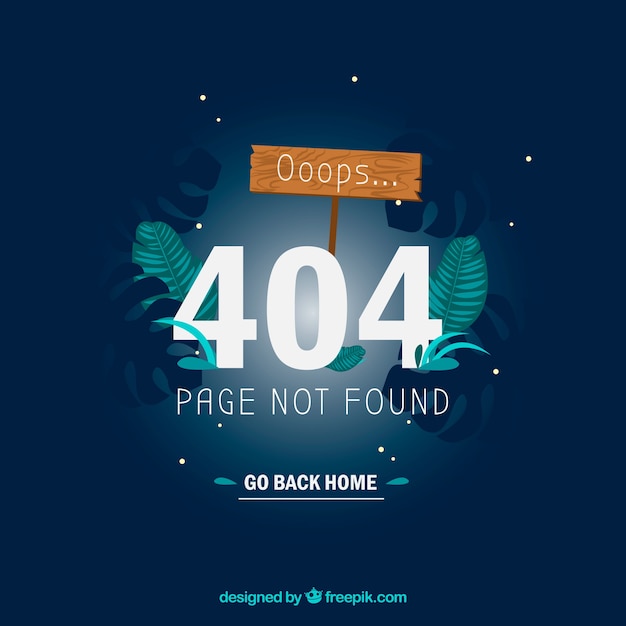 Бесплатное векторное изображение 404 шаблон ошибки с лесом в ночное время