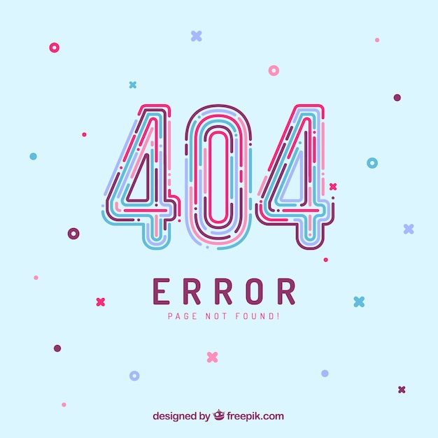 Vettore gratuito 404 modello di errore web in stile piatto