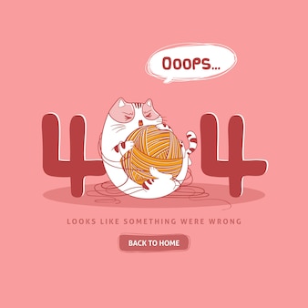 화난 고양이와 404 오류 웹 템플릿