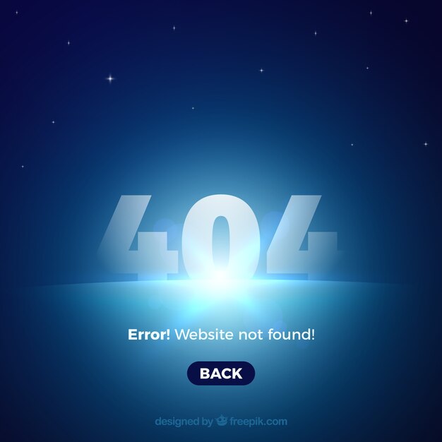 404 error web template with blue light