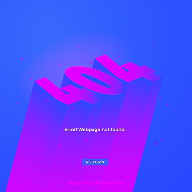 Free vector 404 error web template with colors