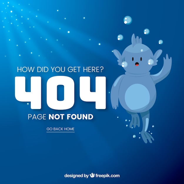 Free vector 404 error web template with funny monster