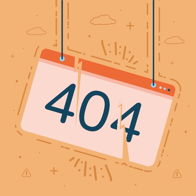 Free vector 404 error in website hanging