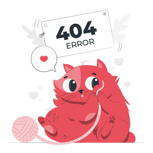 404 error with a cute animal concept illustration