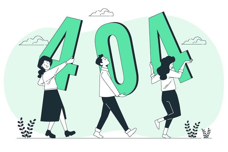 Free Vector 404 error with people holding the numbers concept illustration