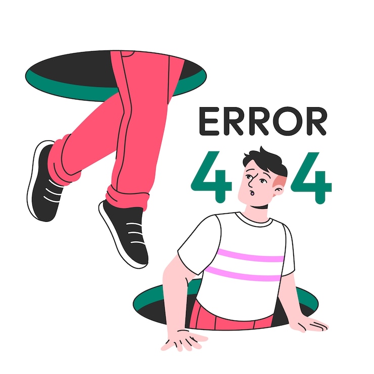 Free Vector 404 error with portals concept illustration