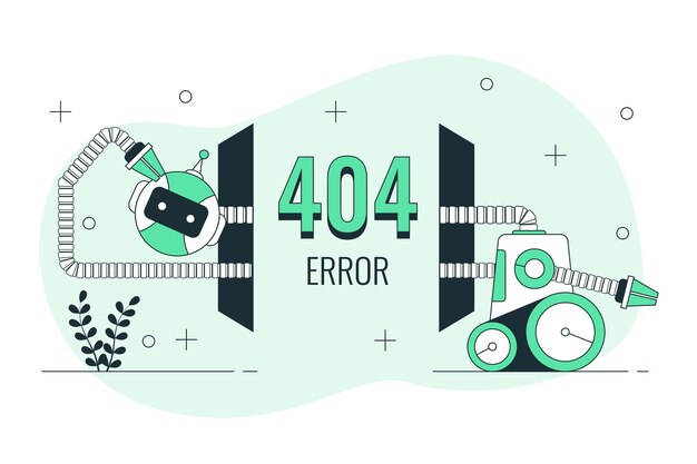 Ошибка 404 с иллюстрацией концепции порталов