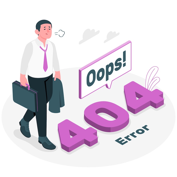 Free Vector 404 error with a tired person concept illustration