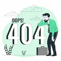 Free vector 404 error with a tired person concept illustration