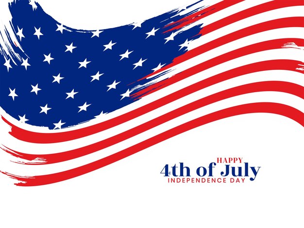 4 июля американский день независимости стиль фона флага