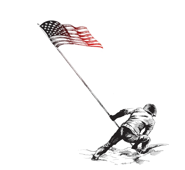 Free vector 4th july army showing victory of american independence day