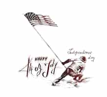 Free vector 4th july army showing victory of american independence day