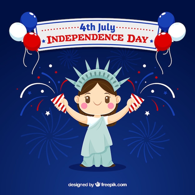 Free vector 4th of july background with american elements