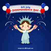 Free vector 4th of july background with american elements