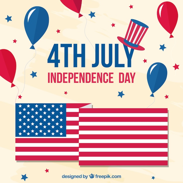 Free vector 4th of july background with american elements