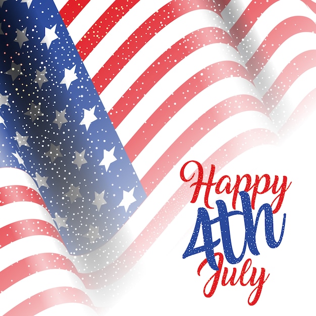 Free vector 4th july background with american flag