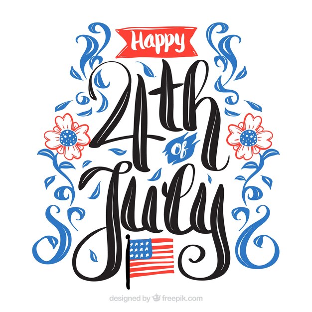 4th of july background with lettering