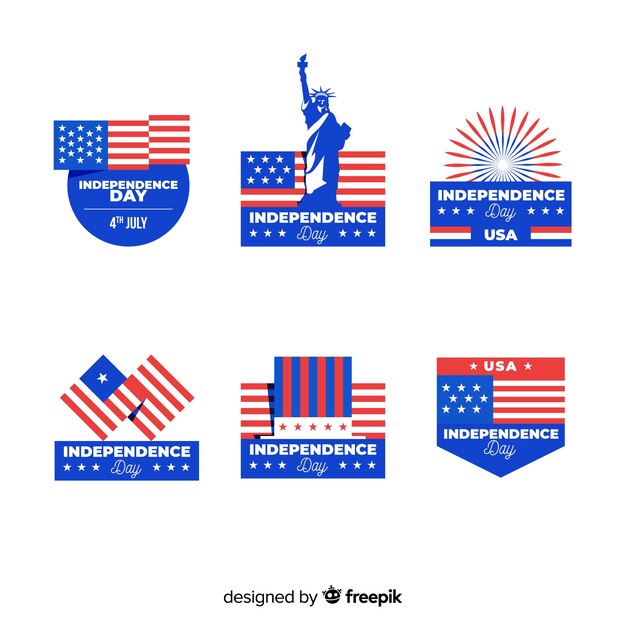 Free Vector 4th of july badge collection