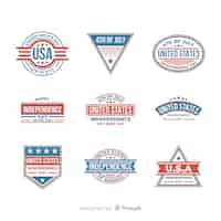 Free vector 4th of july badge collection