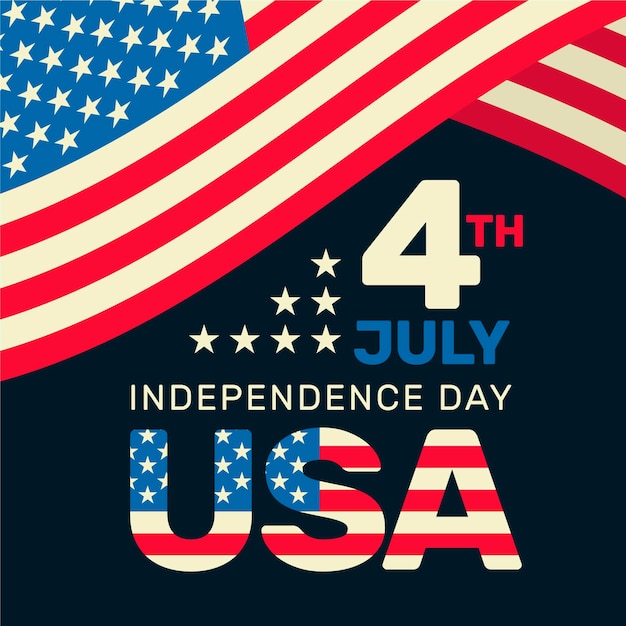 Free vector 4th of july celebration flat style