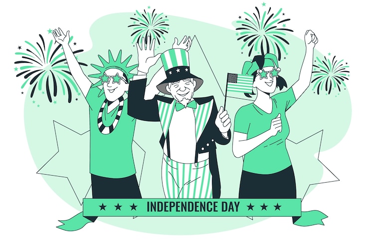 Free Vector 4th july concept illustration