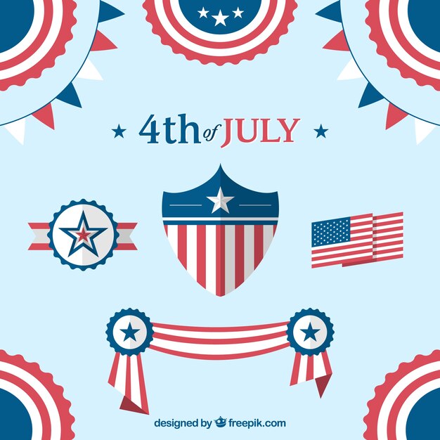 Free Vector 4th of july decoration