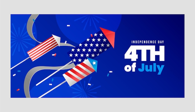 4th of july gradient banner