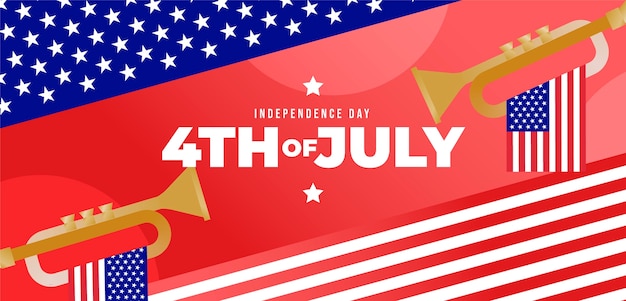 Free vector 4th of july gradient banner