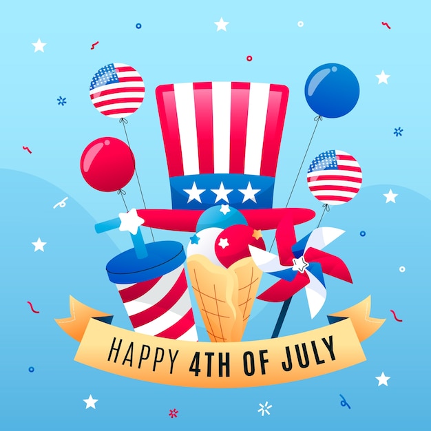 Free vector 4th of july gradient illustration