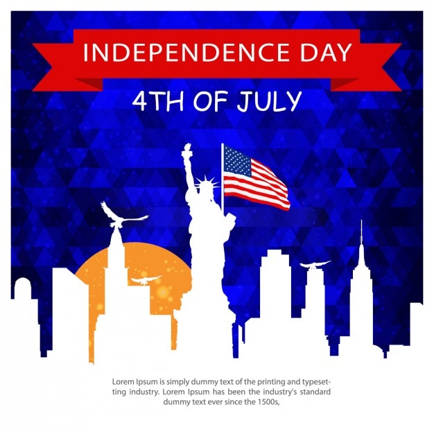 Free Vector 4th of july greeting card