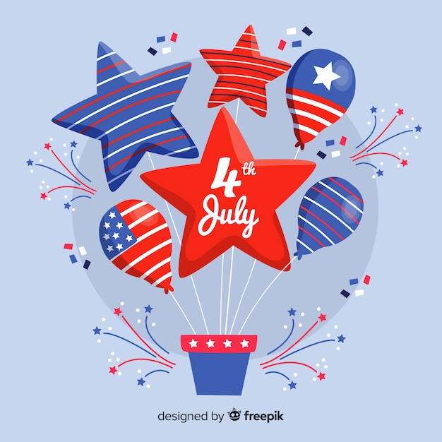 Free vector 4th of july - independence day balloon background