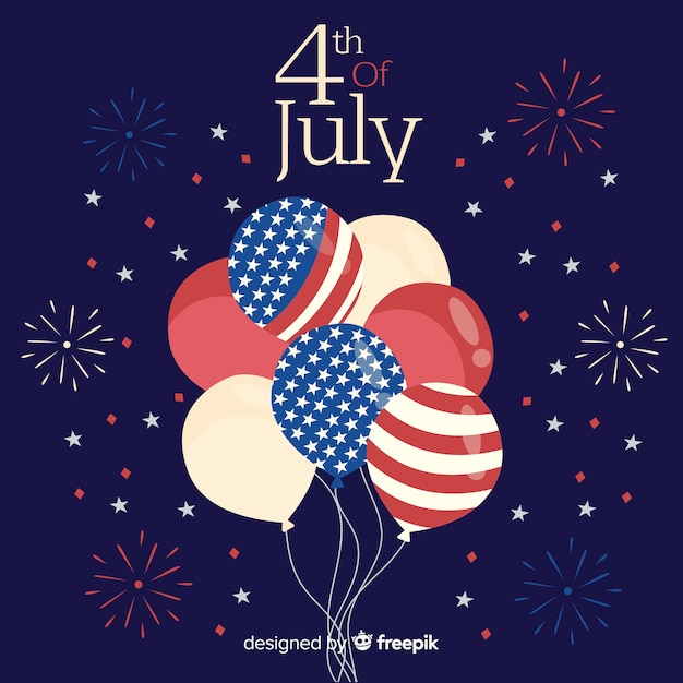 Free vector 4th of july - independence day balloon background