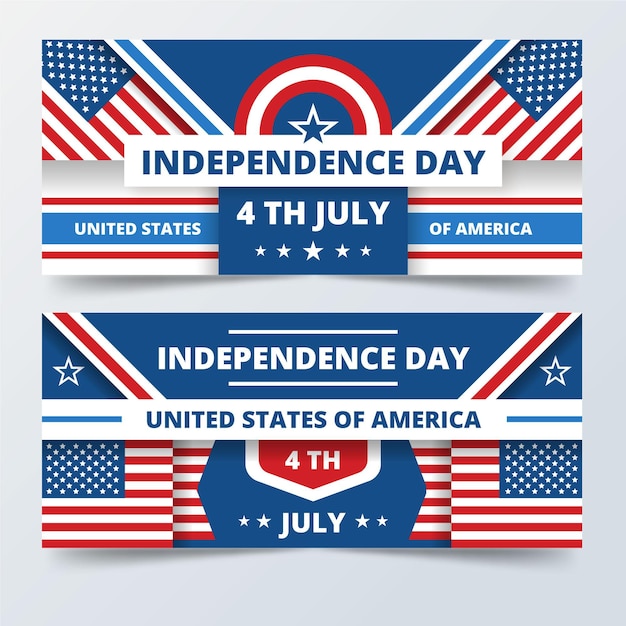 7 월 4 일-평면 디자인의 독립 기념일 배너