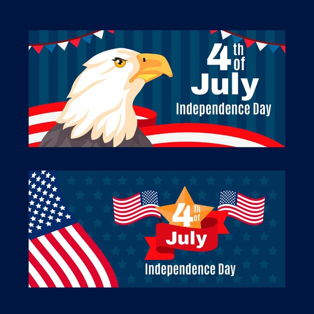 4th of july - independence day banners set