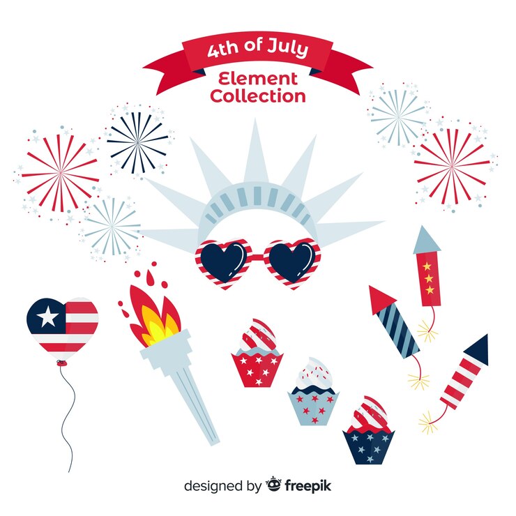 Free Vector 4th of july - independence day element collection