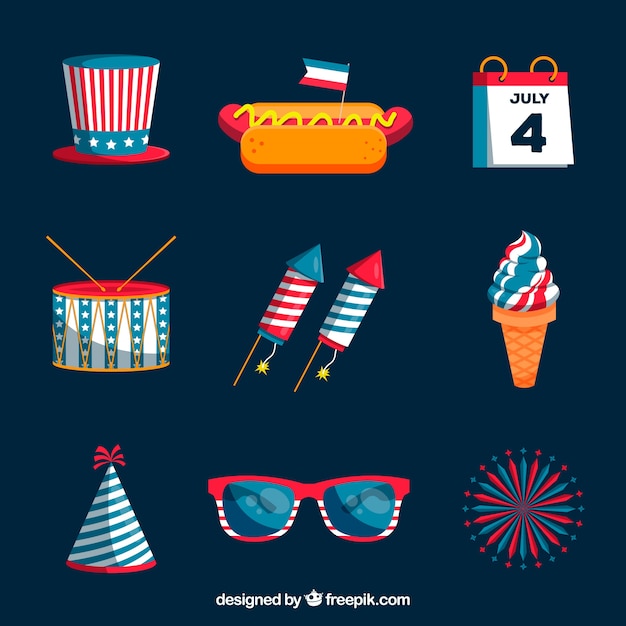 Free vector 4th of july independence day elements collection