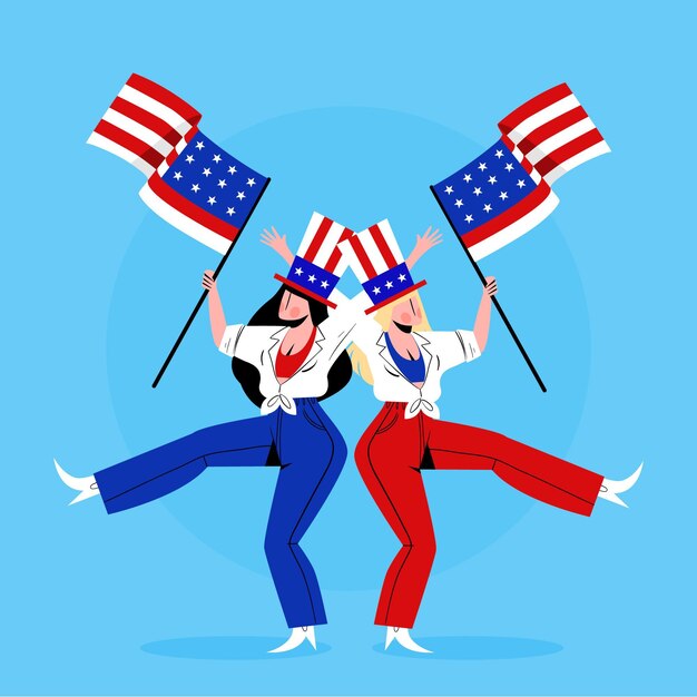 Free vector 4th of july - independence day illustration