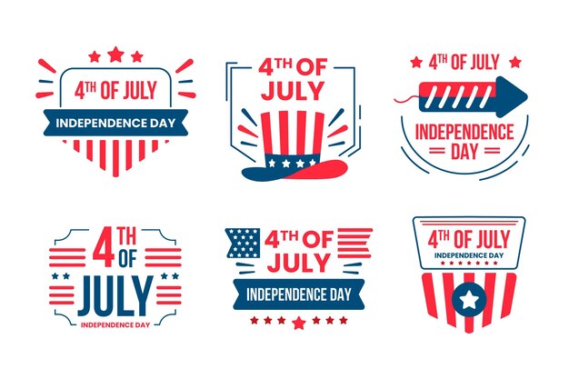 4th of july - independence day label collection