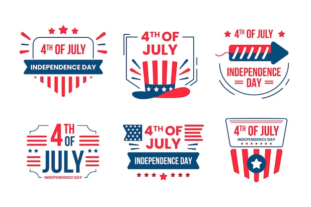 4th of july - independence day label collection