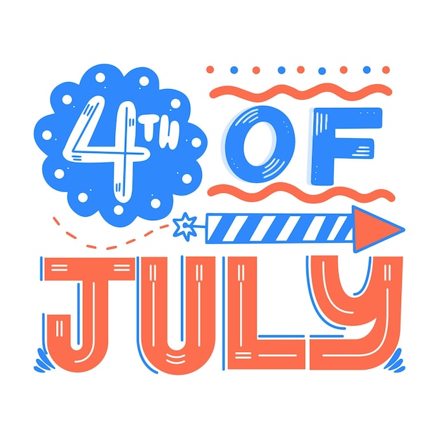 4th july independence day lettering