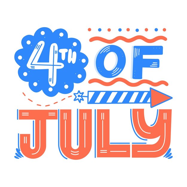 4th july independence day lettering