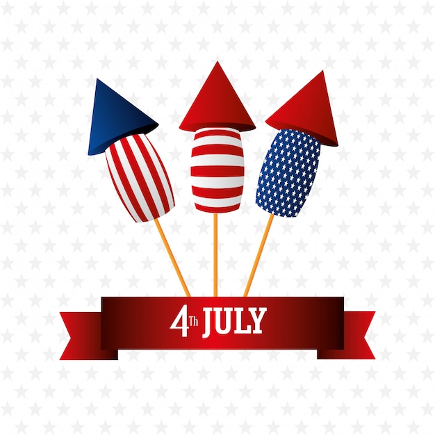 Free vector 4th july independence day usa celebration