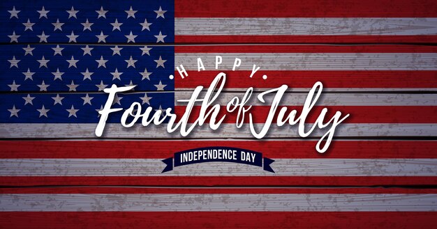4 июля День независимости США Векторная фоновая иллюстрация с винтажным американским флагом