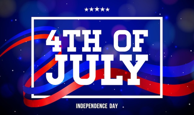 4th of july independence day of the usa vector illustration with falling american flag star shape