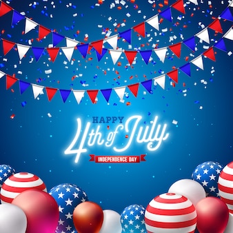 4th of july independence day of the usa vector illustration Premium Vector