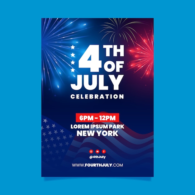 4th of july realistic poster