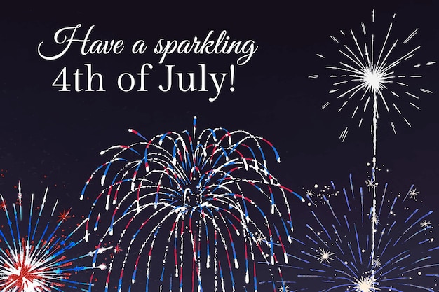 Free vector 4th of july template for banner, have a sparkling 4th of july
